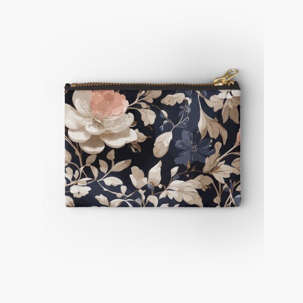 Item preview, Chintzy Modern Floral Pattern Beige And Midnight Blue designed and sold by Mehwish.