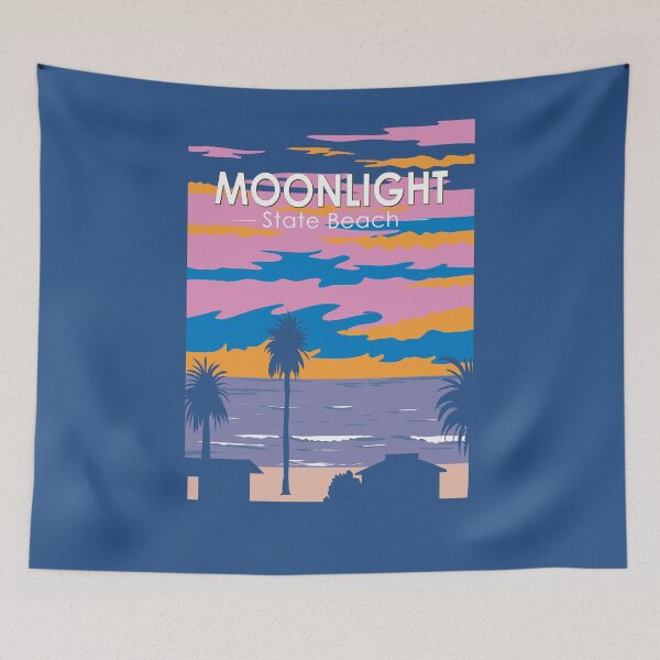 Item preview, Moonlight State Beach Travel Art Vintage designed and sold by KrisSidDesigns.