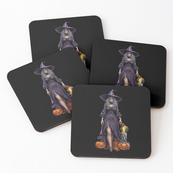 Item preview, Spooky Skeleton Face Witch with Her Pumpkin Followers designed and sold by SirenasWorld.