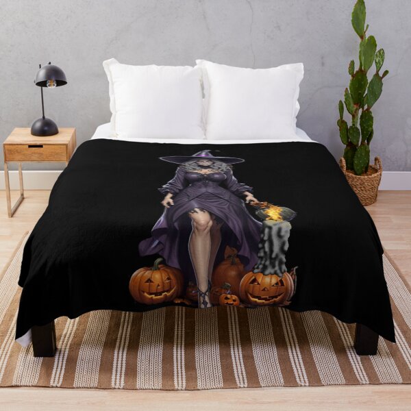 Item preview, Spooky Skeleton Face Witch with Her Pumpkin Followers designed and sold by SirenasWorld.