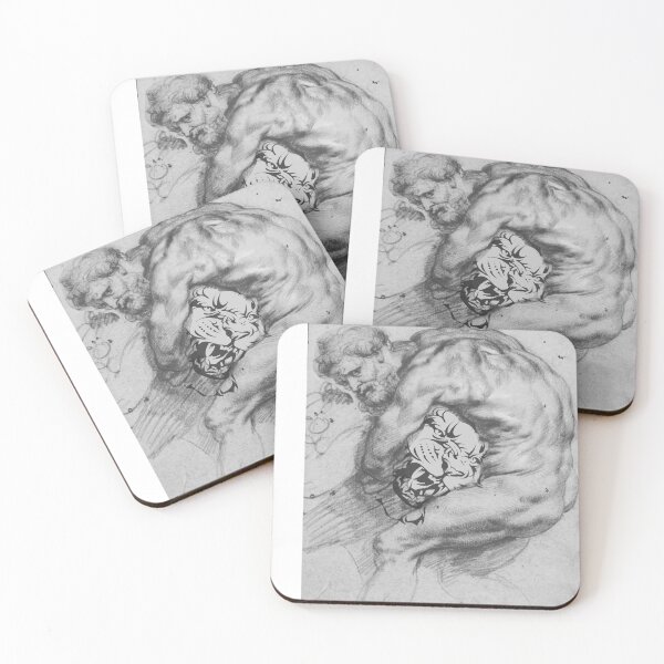 Item preview, Beto Jimenez ··· Peter Paul Rubens, Hercules Strangling the Nemean Lion, c. 1620, black n white designed and sold by Betojimenez13.