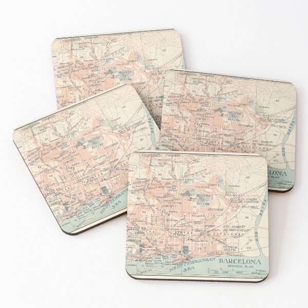 Item preview, Barcelona Spain 1929 Map Print designed and sold by VoyagerVintage.