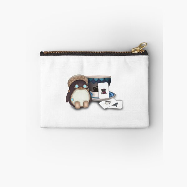Item preview, Cute drawing of Freminet’s penguin, Lynette’s teacup and Lyney’s magic cards from Genshin Impact designed and sold by AnElementalGift.