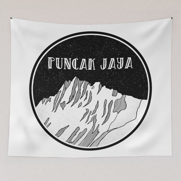 Item preview, Puncak Jaya Mountain Black and White designed and sold by ekpatterns.