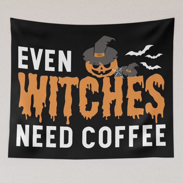 Item preview, Even Witches Need Coffee, Halloween designed and sold by Blonc-ou.