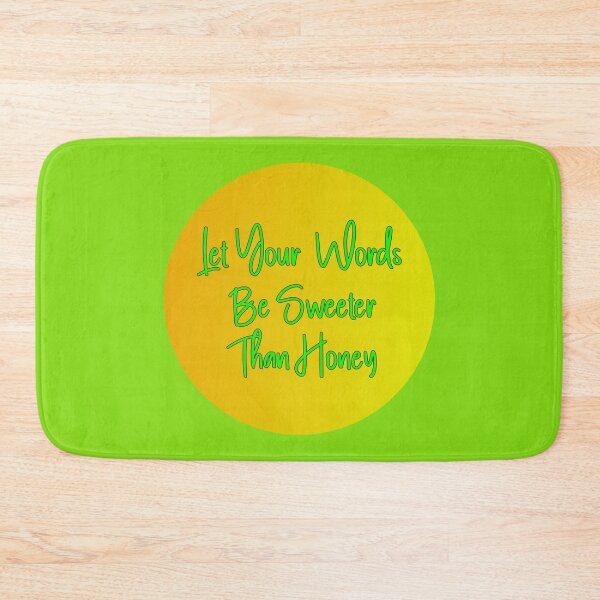 Item preview, Let Your Words Be Sweeter Than Honey, Script Style Green Font on Honey Coloured Background designed and sold by AASparksDesigns.