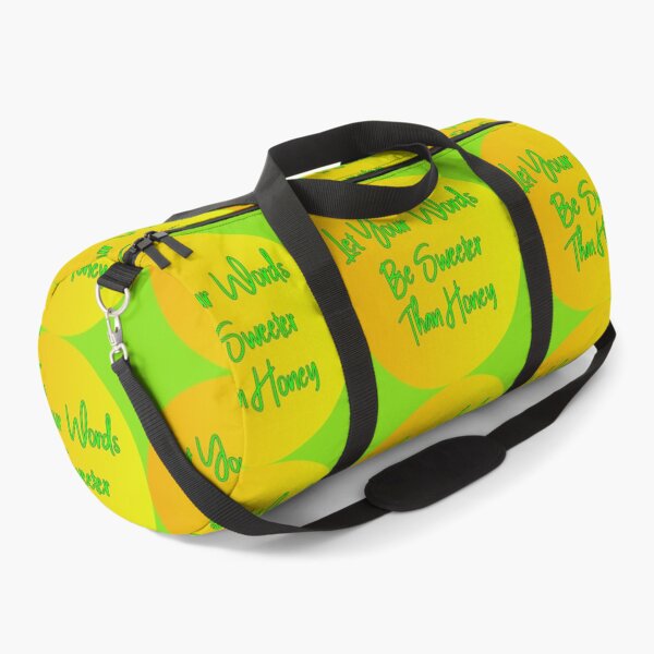 Item preview, Let Your Words Be Sweeter Than Honey, Script Style Green Font on Honey Coloured Background designed and sold by AASparksDesigns.