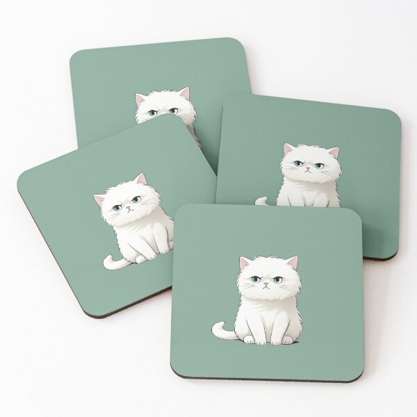 Item preview, Grumpy white cat  designed and sold by bigmoments.