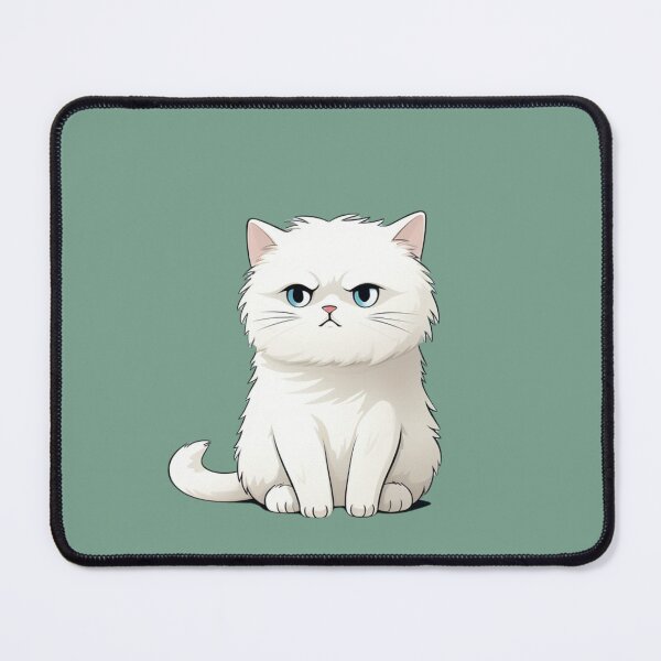 Item preview, Grumpy white cat designed and sold by bigmoments.