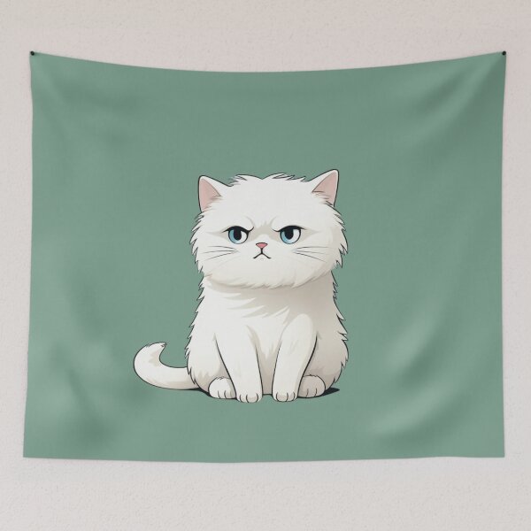 Item preview, Grumpy white cat  designed and sold by bigmoments.