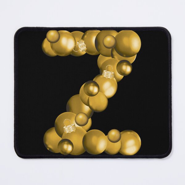 GOLD CHRISTMAS LETTER Z Mouse Pad