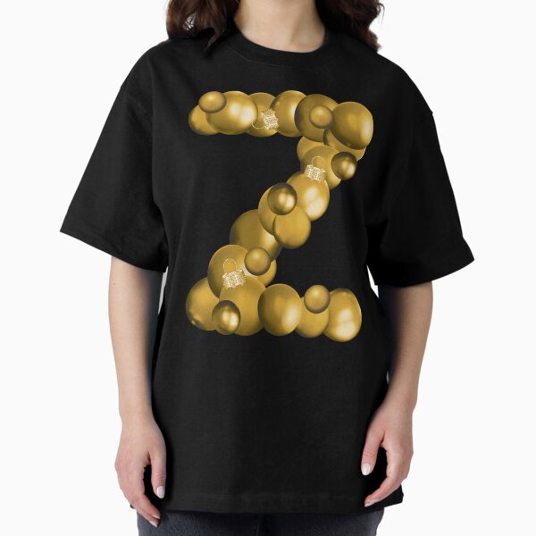 GOLD CHRISTMAS LETTER Z Oversized T-Shirt