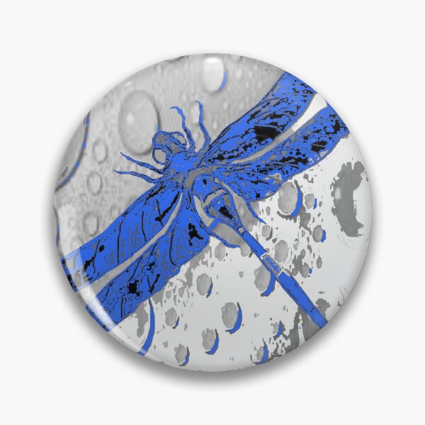 Item preview, ABSTRACT BLUE DRAGONFLY IMAGE WHITE ART designed and sold by sharlesart.