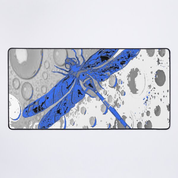 Item preview, ABSTRACT BLUE DRAGONFLY IMAGE WHITE ART designed and sold by sharlesart.