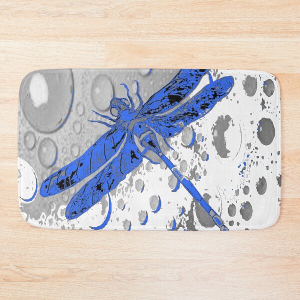 Item preview, ABSTRACT BLUE DRAGONFLY IMAGE WHITE ART designed and sold by sharlesart.
