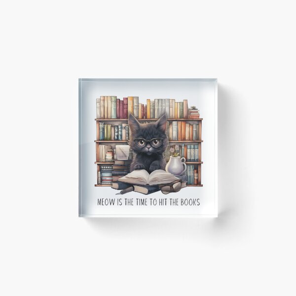 Item preview, Meow is the time to hit the books. designed and sold by PawsandPages.