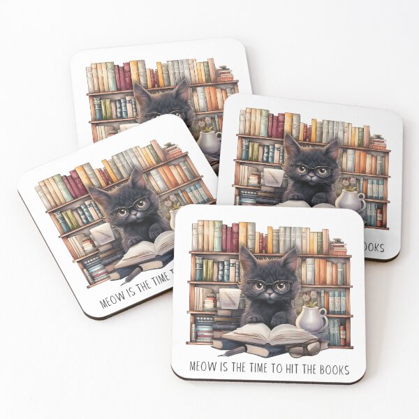 Item preview, Meow is the time to hit the books. designed and sold by PawsandPages.