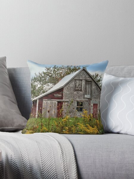 Item preview, Goldenrod Glory: A pretty barn sits nestled behind the yellow goldenrod designed and sold by Amanda White.