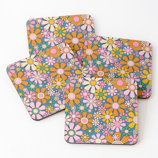 Item preview, Retro Garden Gingham Flowers Colorful Abstract Floral Pattern designed and sold by kierkegaard.