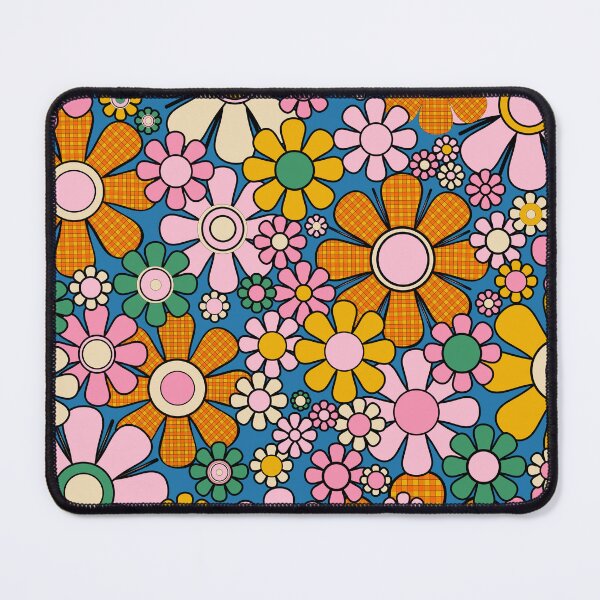 Item preview, Retro Garden Gingham Flowers Colorful Abstract Floral Pattern designed and sold by kierkegaard.