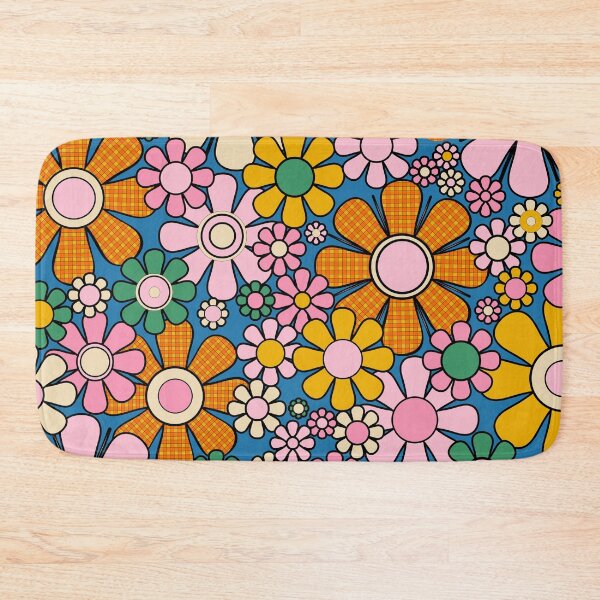 Item preview, Retro Garden Gingham Flowers Colorful Abstract Floral Pattern designed and sold by kierkegaard.