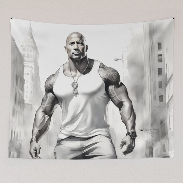 Item preview, Portrait Sketch of Dwayne - The Rock - Johnson designed and sold by Gilby-Designs.