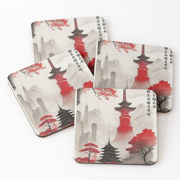Item preview, Traditional Chinese Cityscape 4 Red designed and sold by yellowmenace.