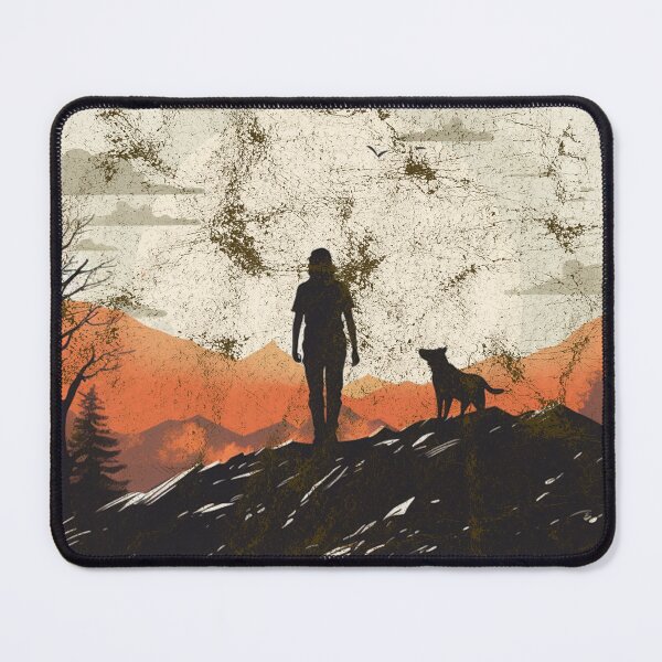 Item preview, A Distressed Vintage Hiking with Dog on Mountain designed and sold by GVRDesign.