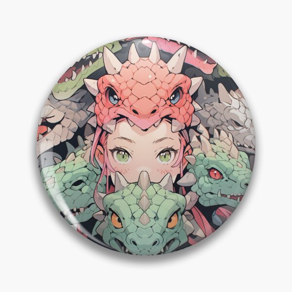 Item preview, Cute Anime Girl and Colorful Pastel Dragons designed and sold by bubblegoth.