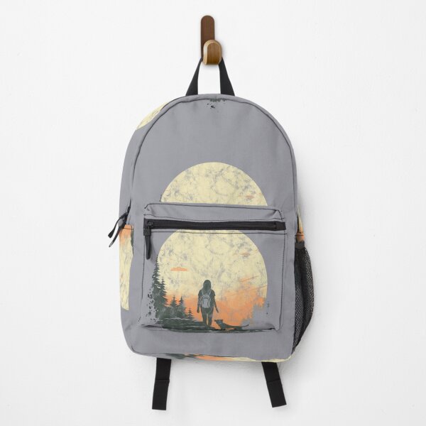 Item preview, A Distressed Vintage Hiking with Dog in Forest designed and sold by GVRDesign.
