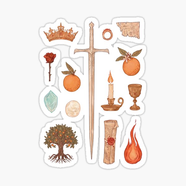 fantasy oranges Sticker