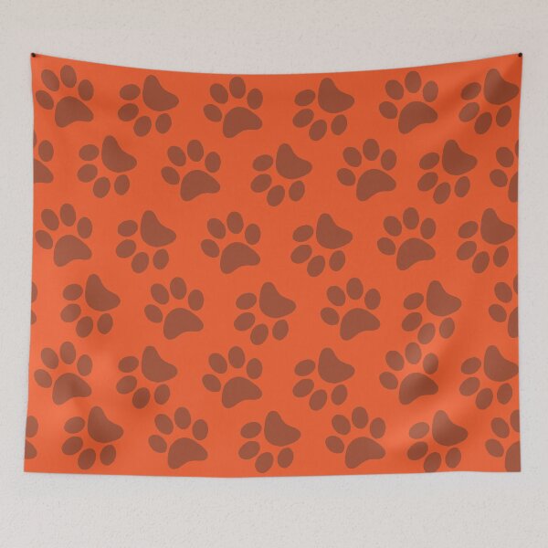 Item preview, dog footprints orange designed and sold by ZiphGames.