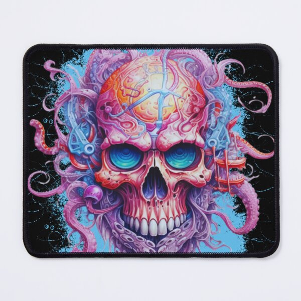 Item preview, Futuristic colorful scary skull designed and sold by Sixcom.