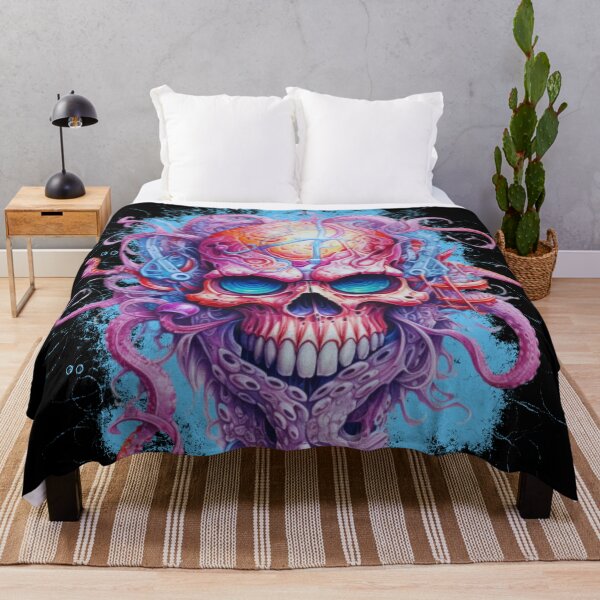 Item preview, Futuristic colorful scary skull designed and sold by Sixcom.