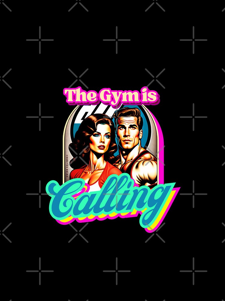 GYM IS CALLING 80s synthwave, 70s Vaporwave Style for Fit Men