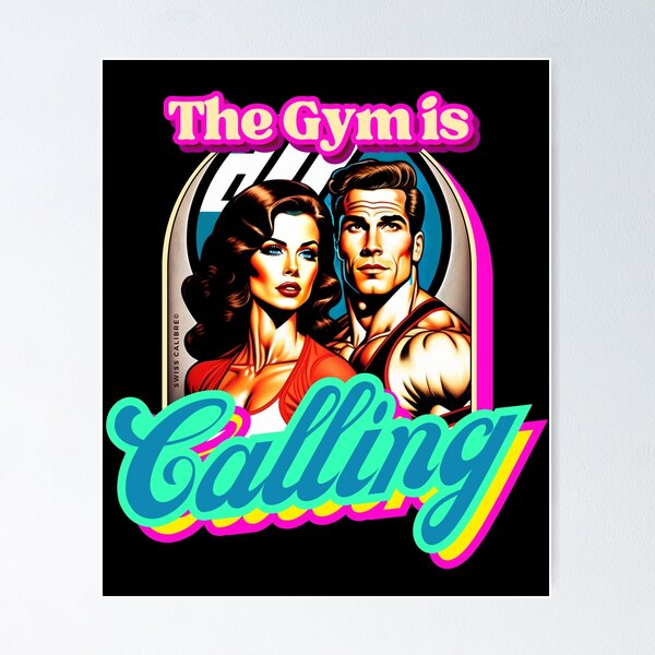 GYM IS CALLING 80s synthwave, 70s Vaporwave Style for Fit Men