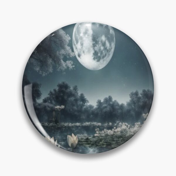 Item preview, A Beautiful Blue Moon with River Flowers designed and sold by WearWolfDesigns.