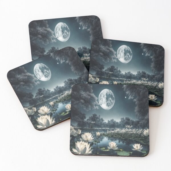Item preview, A Beautiful Blue Moon with River Flowers designed and sold by WearWolfDesigns.