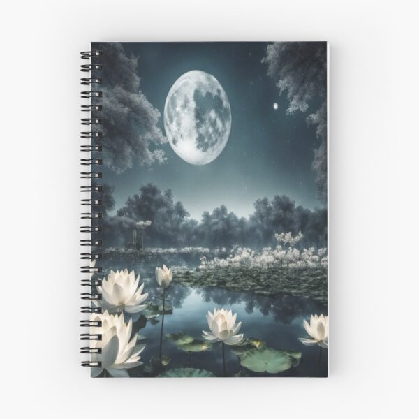 Item preview, A Beautiful Blue Moon with River Flowers designed and sold by WearWolfDesigns.