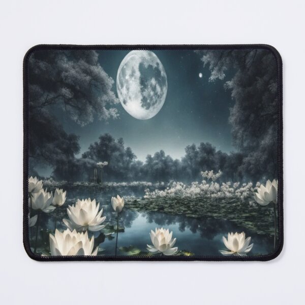 Item preview, A Beautiful Blue Moon with River Flowers designed and sold by WearWolfDesigns.