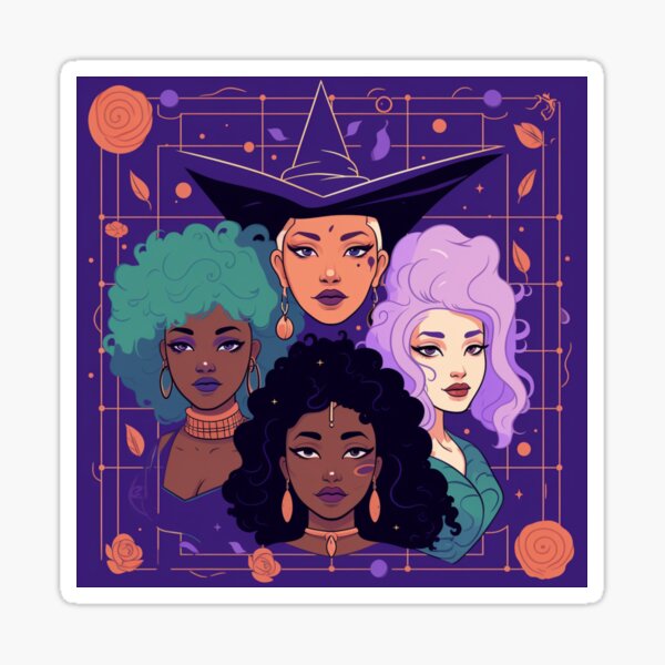 Item preview, Diverse Femme Witches | AI generated art designed and sold by QueerNEclectic.