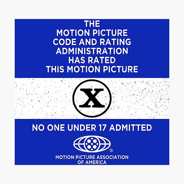 Movie Rating - Rated X (Exclusive FidoTees Design) | Poster