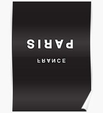 Paris, France Minimalist Black and White - Trendy/Hipster Typography Poster