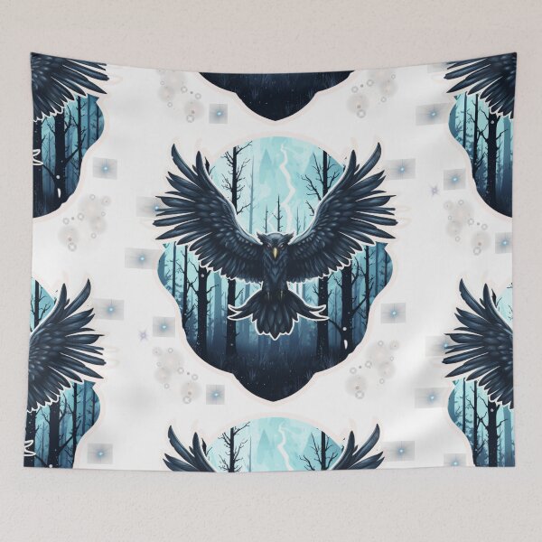 Item preview, A Bird in the wild, AI graphic, birds in the forest, a lightning night designed and sold by BeatyinChaos.
