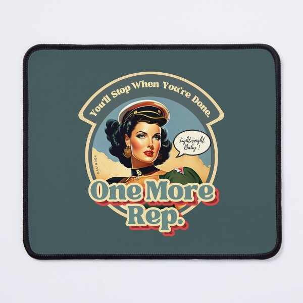 Item preview, ONE MORE REP, Army Vintage Pinup, Workout & Gym motivation, I love sports, Funny Gift for Fit Mum, Dad, or Student, Bodybuilder and weightlifter, Fitness, Inspiration and gains, Pumping iron, Lifting designed and sold by SwissCalibre.
