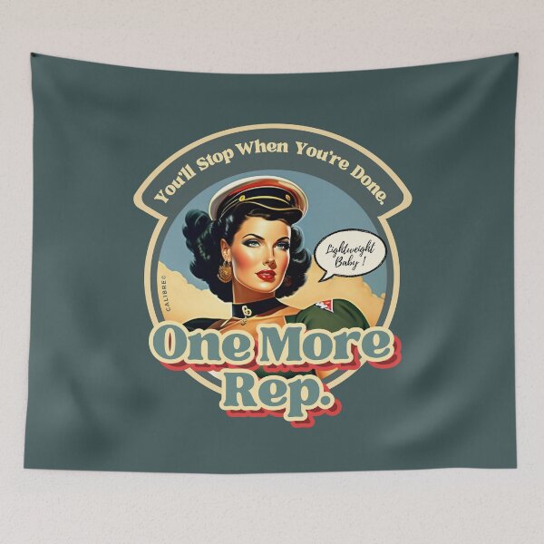 Item preview, ONE MORE REP, Army Vintage Pinup, Workout & Gym motivation, I love sports, Funny Gift for Fit Mum, Dad, or Student, Bodybuilder and weightlifter, Fitness, Inspiration and gains, Pumping iron, Lifting designed and sold by SwissCalibre.
