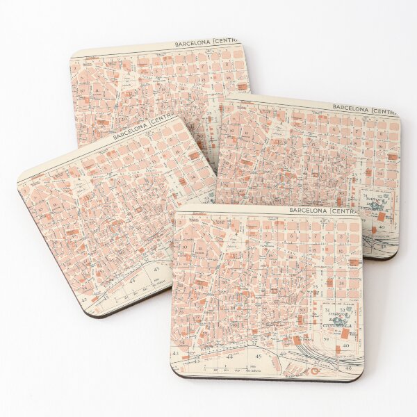 Item preview, Central Barcelona Spain 1929 Map Print designed and sold by VoyagerVintage.