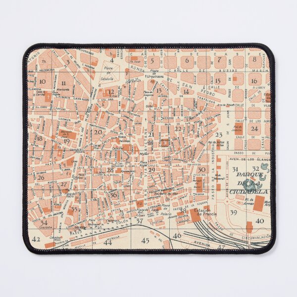Item preview, Central Barcelona Spain 1929 Map Print designed and sold by VoyagerVintage.