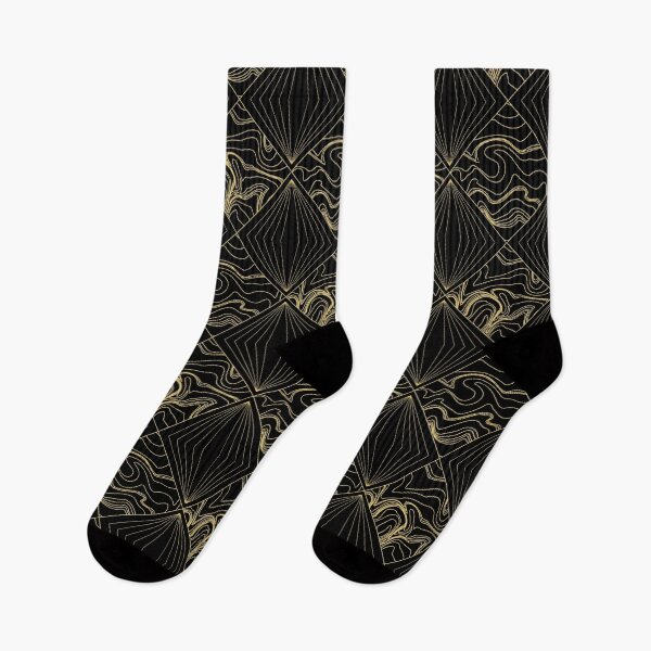 Item preview, Gold and black geometric pattern designed and sold by Osting.