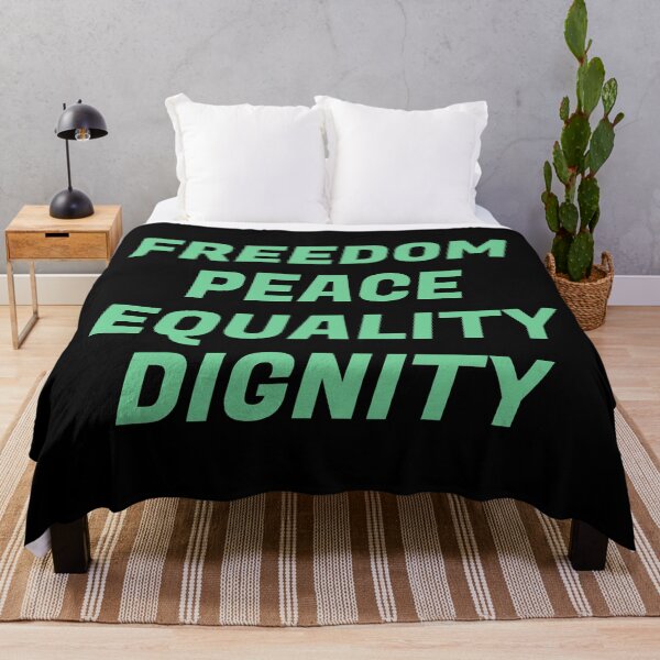Item preview, Freedom Peace Equality Dignity - International Day of Peace - freedom quotes designed and sold by Inspirationmotivation.